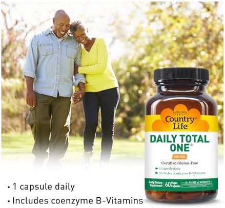 Country Life Daily Total One Multivitamínico, Sin Hierro, Multivitamínico y Multimineral, 60 Cápsulas Veganas, Apoya el Metabolismo Energético - imagen 3