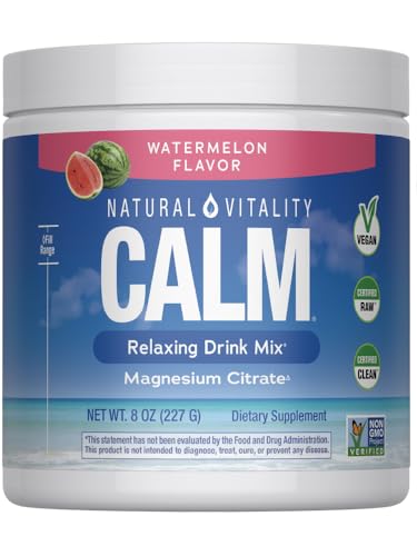 Natural Vitality Calm, Suplemento de Magnesio en Polvo para Bebida, Sin Gluten, Vegano y No Transgénico, Sabor Sandía, 8oz - imagen 4