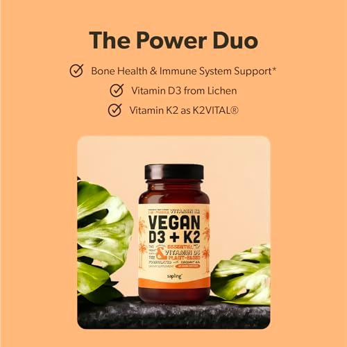 Suplemento Vegano de Vitamina D3 + K2 Sapling con Aceite MCT de Coco - 4000 IU de Vitamina D y 100 mcg de Vitamina K2 Mk7 - 60 Softgels para - imagen 2