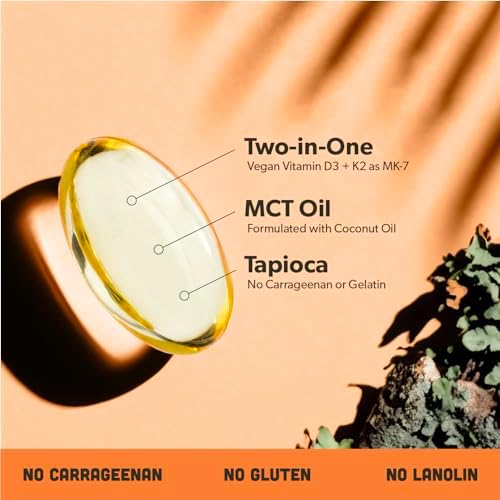 Suplemento Vegano de Vitamina D3 + K2 Sapling con Aceite MCT de Coco - 4000 IU de Vitamina D y 100 mcg de Vitamina K2 Mk7 - 60 Softgels para - imagen 3