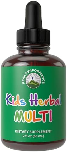 Vitaminas para Niños Peak Performance - Multivitamínico Herbal Líquido Vegano Sin Azúcar 14 en 1 para Niños y Adolescentes - 2 fl oz - imagen 1