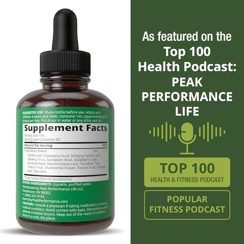 Vitaminas para Niños Peak Performance - Multivitamínico Herbal Líquido Vegano Sin Azúcar 14 en 1 para Niños y Adolescentes - 2 fl oz - imagen 6