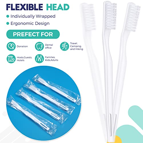 Paquete de 200 Cepillos de Dientes Desechables Envuelto Individualmente, Cepillos Manuales Suaves para Viaje, Ideal para Hoteles y Habitaciones de - imagen 4