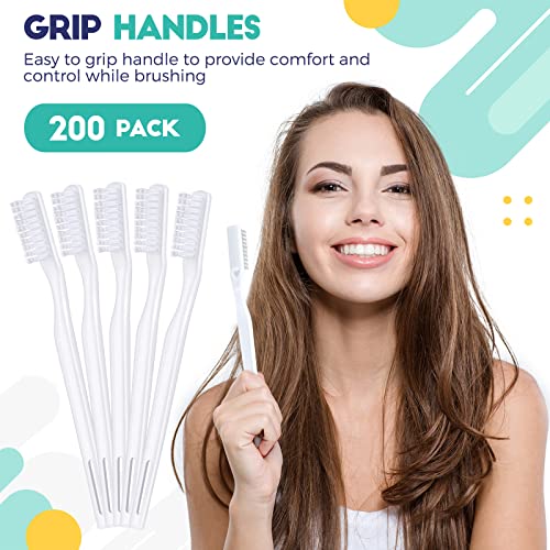 Paquete de 200 Cepillos de Dientes Desechables Envuelto Individualmente, Cepillos Manuales Suaves para Viaje, Ideal para Hoteles y Habitaciones de - imagen 5