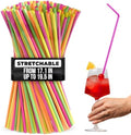 200 Piezas de Popotes Desechables Extra Largos de 17.1 a 19.5, 0.32 de Diámetro – Popotes de Plástico Flexibles y Extendibles para Vasos Grandes | - imagen 1
