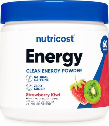 Nutricost Energy Complex (Fresa Kiwi) (60 Porciones) - Suplemento Dietético en Polvo de Energía Limpia, 300g - imagen 1