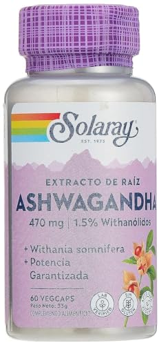 SOLARAY Extractos Vitales Ashwagandha 470mg - Adaptógeno Poderoso - Suplementos de Ashwagandha con 7mg de Withanolides, Apoyo al Bienestar, Vegano, - imagen 5