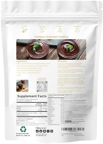 Colágeno en Polvo Orgánico Micro Ingredients, 12oz | Tipo I & III + Proteína Natural | Fuente de Bovino Alimentado con Pasto | Sin Sabor | Apoya la - imagen 2