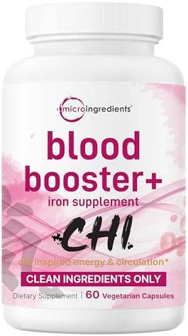 Suplemento de Hierro Micro Ingredients Blood Booster+, 60 Cápsulas Veganas | Hierro Bisglicinato 14 en 1 con Folato y Vitaminas B, C | Fórmula Suave - imagen 1