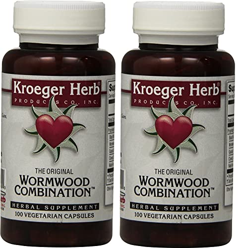 Kroeger Herb Products, Cápsulas Vegetarianas de Ajenjo, Extracto de Nogal Negro, Clavo y Quassia - 200 Cápsulas Sin GMO, Sin Gluten, Sin - imagen 1