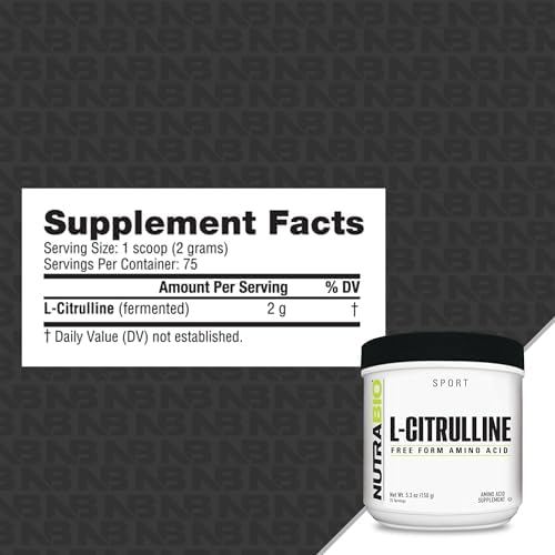 L-Citrulina NutraBio, Aminoácido en Forma Libre, 5.3 oz (150 g) - imagen 2