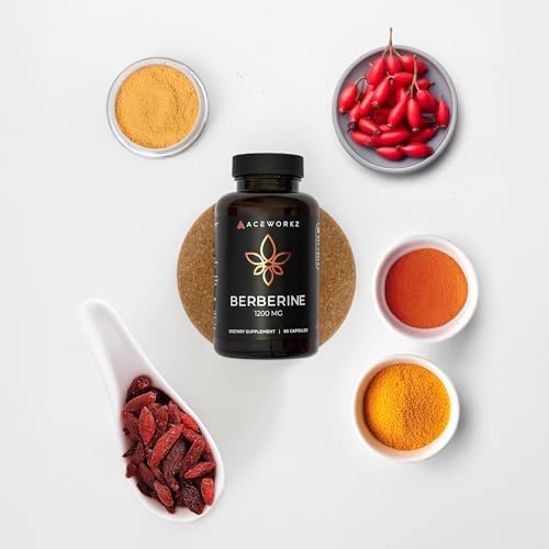Suplemento Orgánico de Berberina HCL ACEWORKZ 1200mg - Apoya Niveles Saludables de Azúcar en Sangre y Metabolismo - Absorción Mejorada con BioPerine® - imagen 6