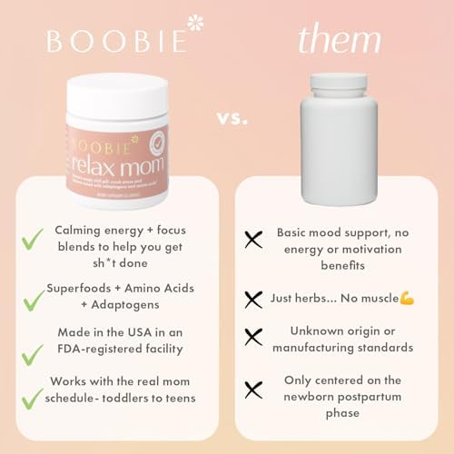 Suplemento Calmante para Mamás Embarazadas y Postparto Boobie Relax | Apoyo al Estrés y Amamantar con Adaptógenos | 60 Cápsulas - imagen 2