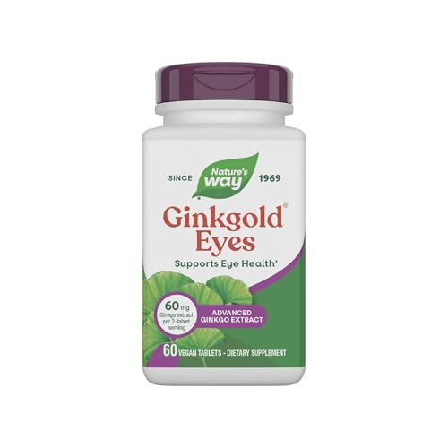 Suplementos Ginkgold Eyes de Nature's Way, Extracto de Ginkgo Biloba 60mg, Apoya la Salud Ocular, Sin Gluten, 60 Tabletas - imagen 3