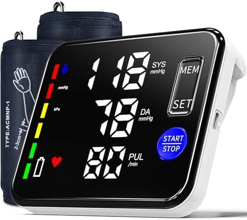 Monitor de Presión Arterial para Brazo Superior, Uso en Casa, Manguito de 9-17 y 15-21.6, Pantalla Grande, Recargable, 2x120 Memoria, Con Voz, - imagen 1