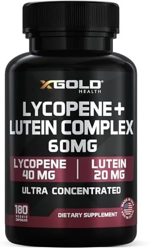 Suplemento de Licopeno + Luteína 60mg + 40mg Licopeno (Extracto de Jitomate) + 20mg Luteína para la Salud Ocular y Antioxidante, 180 Cápsulas Veganas - imagen 1