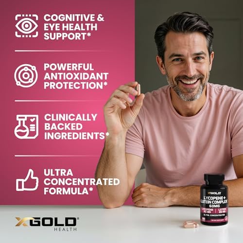 Suplemento de Licopeno + Luteína 60mg + 40mg Licopeno (Extracto de Jitomate) + 20mg Luteína para la Salud Ocular y Antioxidante, 180 Cápsulas Veganas - imagen 3