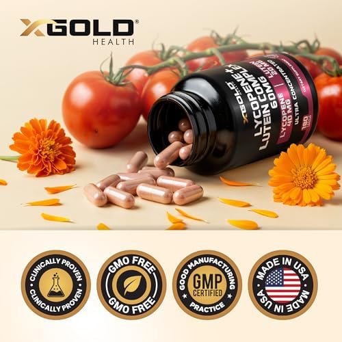 Suplemento de Licopeno + Luteína 60mg + 40mg Licopeno (Extracto de Jitomate) + 20mg Luteína para la Salud Ocular y Antioxidante, 180 Cápsulas Veganas - imagen 6