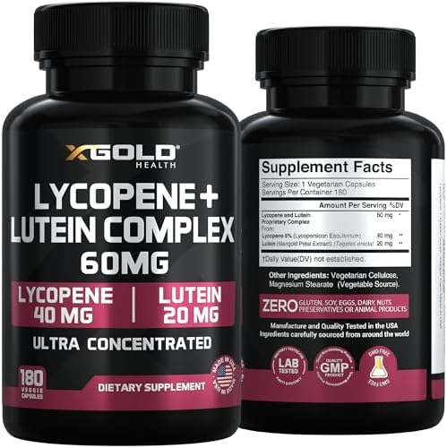 Suplemento de Licopeno + Luteína 60mg + 40mg Licopeno (Extracto de Jitomate) + 20mg Luteína para la Salud Ocular y Antioxidante, 180 Cápsulas Veganas - imagen 7