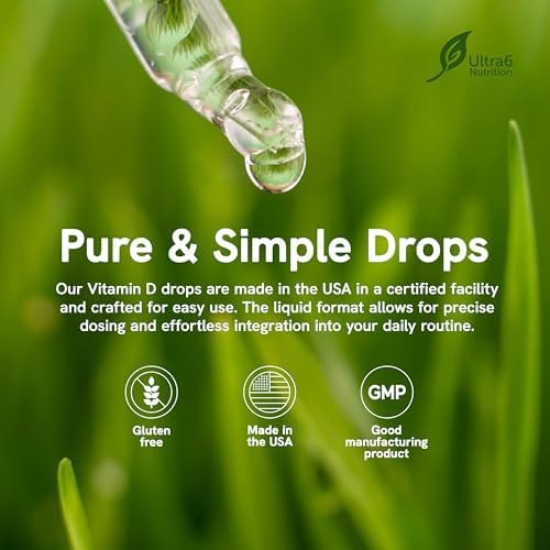Ultra6 Nutrition Gotas de Vitamina D y K2 - Suplemento Líquido de Vitamina D3 con K2 para Adultos - Fácil de Tomar, Sin Sabor, Alta Absorción, Hecho - imagen 4