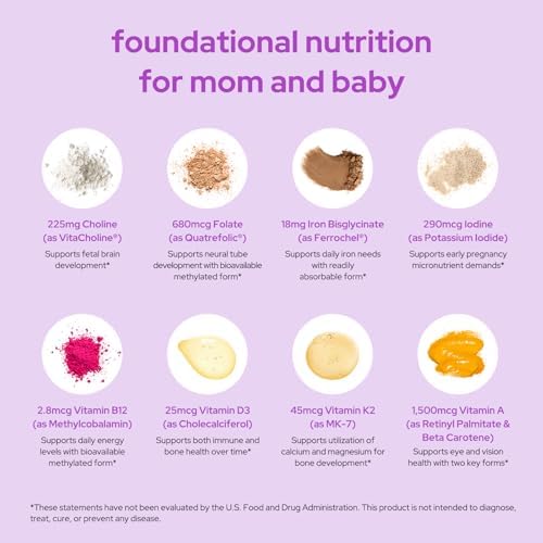 Vitaminas Prenatales Premom para Mujeres, Suplemento Multivitamínico 27 en 1, Esenciales para el Embarazo, 60 Cápsulas Veganas con 680mcg de - imagen 4