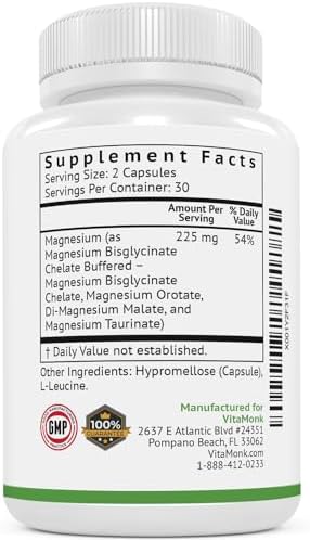 Mezcla de Magnesio Cuádruple de Vitamonk - Orotato de Magnesio, Quelato de Glicinato, Taurato de Magnesio y Malato de Di-Magnesio - Complejo de - imagen 8