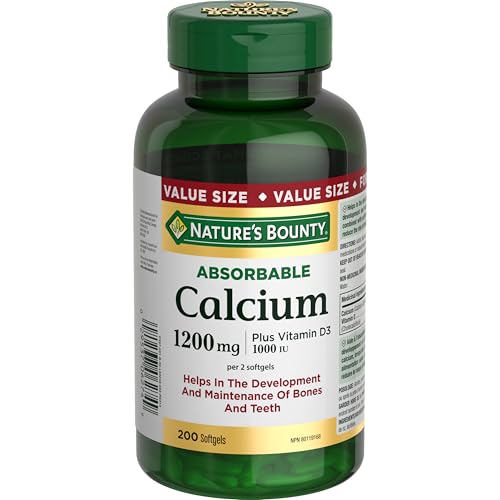 Calcio Absorbible Nature's Bounty 1200mg con Vitamina D3 1000UI, 200 cápsulas - imagen 5