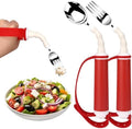 Utensilios Adaptativos para Personas con Discapacidad - Cuchara y Tenedor Giratorios de Acero Inoxidable, Agarre Fácil para Temblor de Mano y - imagen 1