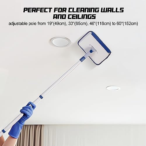 Herramienta Limpiadora de Zócalos Qaestfy con Mango, Mop para Pared y Piso con Mango Extensible para Limpiar Ventanas, Pisos, Zócalos, Techos, - imagen 2