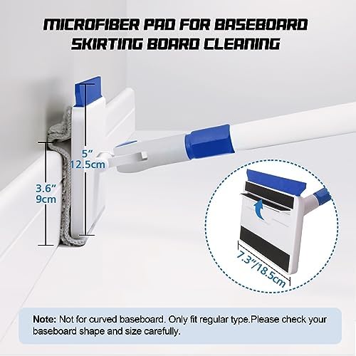 Herramienta Limpiadora de Zócalos Qaestfy con Mango, Mop para Pared y Piso con Mango Extensible para Limpiar Ventanas, Pisos, Zócalos, Techos, - imagen 3