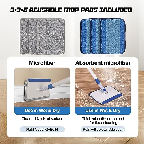 Herramienta Limpiadora de Zócalos Qaestfy con Mango, Mop para Pared y Piso con Mango Extensible para Limpiar Ventanas, Pisos, Zócalos, Techos, - imagen 4