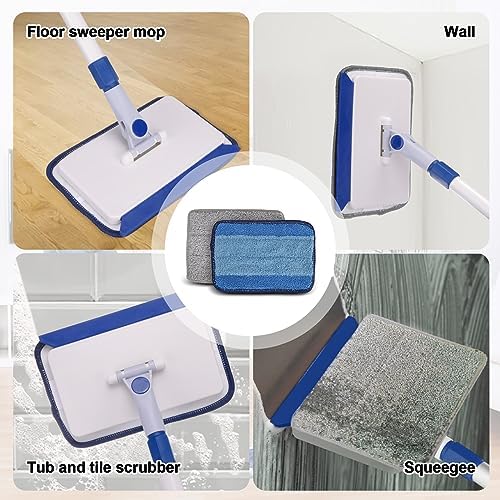 Herramienta Limpiadora de Zócalos Qaestfy con Mango, Mop para Pared y Piso con Mango Extensible para Limpiar Ventanas, Pisos, Zócalos, Techos, - imagen 7