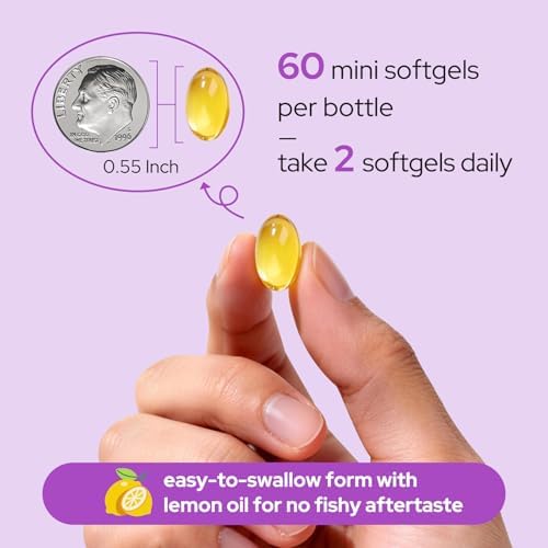 Premom DHA Prenatal, Aceite de Pescado Omega 3 en Triglicéridos, 60 Mini Cápsulas Blandas, 470mg DHA, 200mg EPA, 400UI Vitamina D3, Apoya el - imagen 7