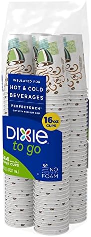 Vasos de Papel Aislados Dixie PerfecTouch para Bebidas Calientes/Frías, Coffee Haze, 16 Oz (144 Piezas) - imagen 4