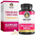 Suplemento de Myo y D-Chiro Inositol Ancient Bliss, 40 a 1, Apoya la Función Ovárica en Mujeres, Vitamina B8 para Regular el Ciclo Menstrual, 2050mg - imagen 1