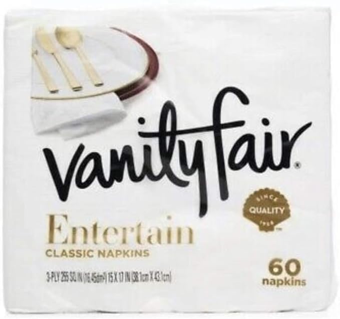 Servilletas Vanity Fair Entertain Classic 3 capas, 60 piezas, Paquete de 2 - imagen 1