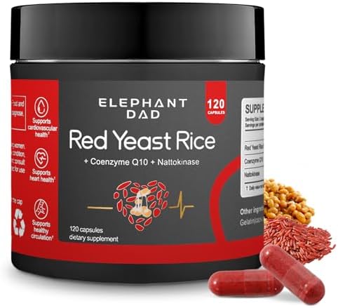 Arroz de Levadura Roja 1000mg con Nattokinasa y CoQ10 – Suplemento Extra Fuerte, Libre de Citrinina, Apoyo para Colesterol y Salud Cardiaca – 120 - imagen 1