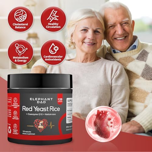 Arroz de Levadura Roja 1000mg con Nattokinasa y CoQ10 – Suplemento Extra Fuerte, Libre de Citrinina, Apoyo para Colesterol y Salud Cardiaca – 120 - imagen 2