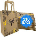 Bolsas de Papel Reli | Paquete de 110 Pzs | 8x4.5x10.25 | Bolsas de Agradecimiento de Papel con Manijas de Kraft | Regalos para Bodas, Eventos y - imagen 1