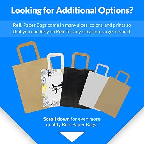 Bolsas de Papel Reli | Paquete de 110 Pzs | 8x4.5x10.25 | Bolsas de Agradecimiento de Papel con Manijas de Kraft | Regalos para Bodas, Eventos y - imagen 6
