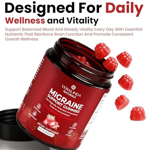 Gomitas Veralinda para Migraña – Fórmula Triple Original, 60 Gomitas con Magnesio, Riboflavina B2 y Feverfew – Suplemento Natural para la Salud - imagen 2