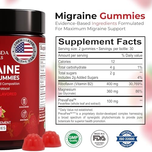 Gomitas Veralinda para Migraña – Fórmula Triple Original, 60 Gomitas con Magnesio, Riboflavina B2 y Feverfew – Suplemento Natural para la Salud - imagen 5