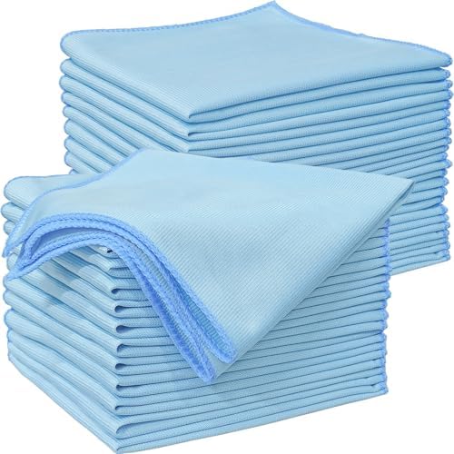 Paquete de 24 Paños de Microfibra ATZNZIK para Limpiar Cristales 16 x 16 Pulgadas, Toallas Sin Pelusa para Ventanas, Espejos y Acero Inoxidable - imagen 1