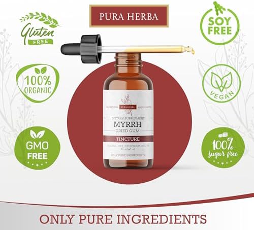 Extracto Líquido de Mirra Orgánica Pura Herba - Tintura Sin Alcohol | Suplemento Herbal No GMO, Vegano y Sin Gluten | 2 Fl Oz | Hecho en EE. UU. - imagen 3