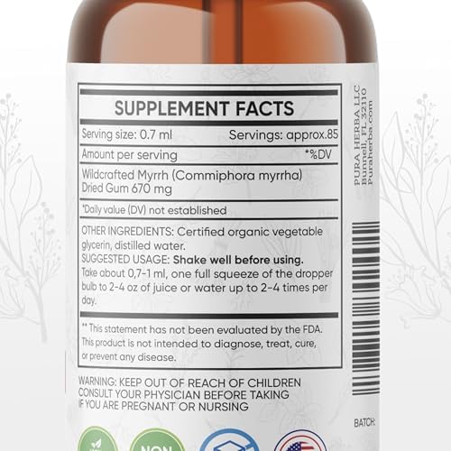 Extracto Líquido de Mirra Orgánica Pura Herba - Tintura Sin Alcohol | Suplemento Herbal No GMO, Vegano y Sin Gluten | 2 Fl Oz | Hecho en EE. UU. - imagen 5