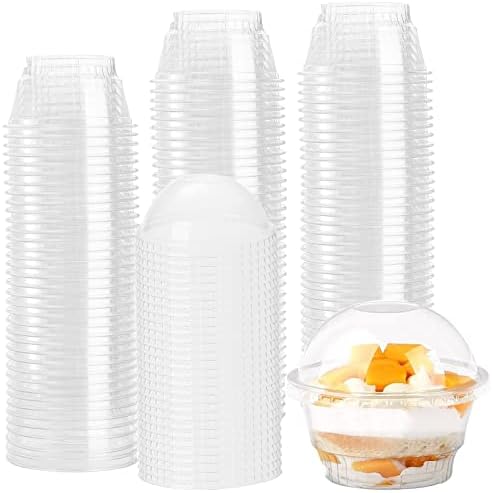 Copa de Postre Lyellfe 100 Piezas con Tapa, 5 oz, Vasos Plásticos Desechables para Helado, Postres, Cupcakes y Frutas - imagen 1