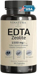 Cápsulas VINATURA EDTA - 1500mg por porción, Hecho en EE. UU., Apoyo Hepático - EDTA Calcio Disódico, Extracto de Col Rizada - 90 Cápsulas, 45 - imagen 1