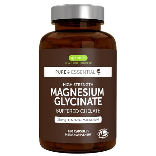Magnesio Glicinato Quelado Igennus 1300mg, 380mg Elemental, 90 Porciones, 180 Cápsulas Veganas, Puro y Limpio, Rápida Acción - imagen 3