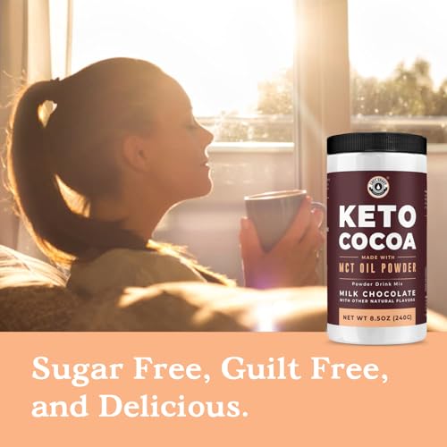 Keto Cocoa | Mezcla en Polvo de Chocolate Caliente Keto - Sin Azúcar, Bajo en Carbohidratos con Proteína y Aceite MCT - imagen 4