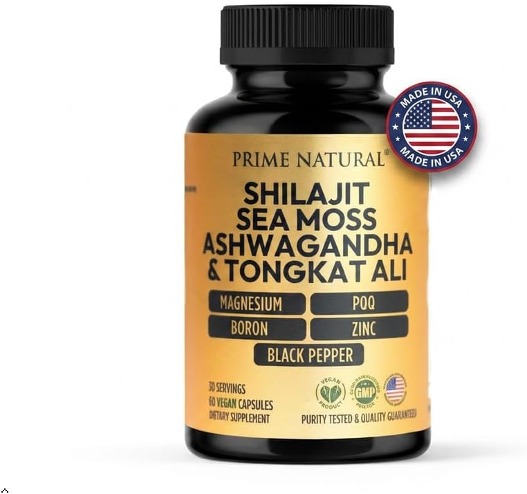 Shilajit 1000mg, Musgo Marino Irlandés 100mg, Ashwagandha 100mg, Tongkat Ali, Boro, Magnesio, PQQ y Más | 60 Cápsulas - Suministro para 30 Días | - imagen 2